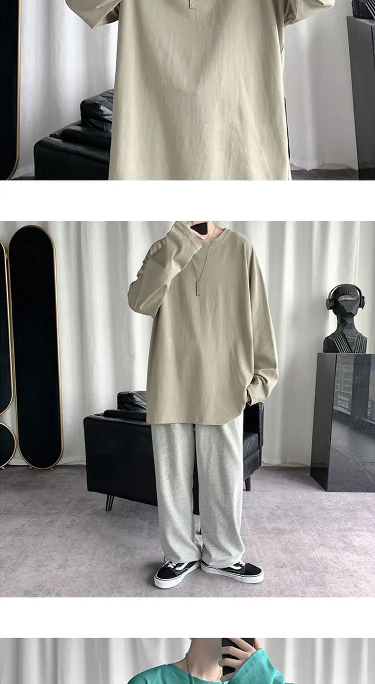 Men Blue Cotton Long Sleeve T-Shirt All Season — feature 14
