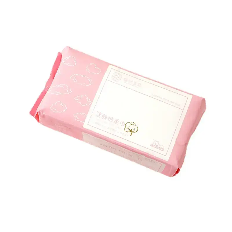 Cotton Time-Extractable Face Washing Towel Pink 30g