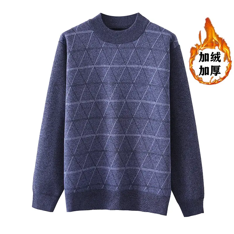 Men's Blue Velvet Padded Sweater Large - Image 6
