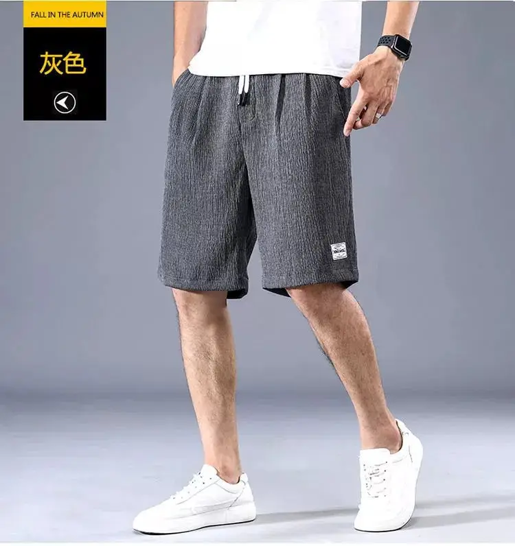 Men Ice Silk Shorts Black Loose Straight Casual Pants — feature 17