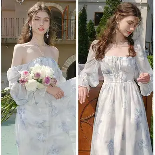 Light Grey Long Sleeve Waist Cover Dress for Women — feature 1