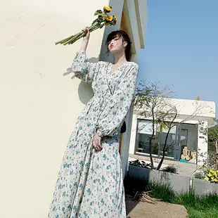 Light Grey Long Sleeve Waist Cover Dress for Women — feature 11