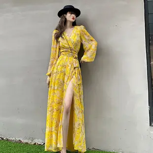 Light Grey Long Sleeve Waist Cover Dress for Women — feature 12