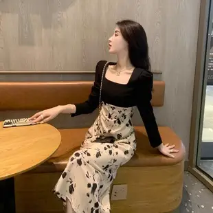 Light Grey Long Sleeve Waist Cover Dress for Women — feature 25