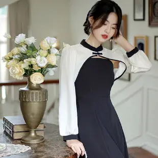 Light Grey Long Sleeve Waist Cover Dress for Women — feature 27