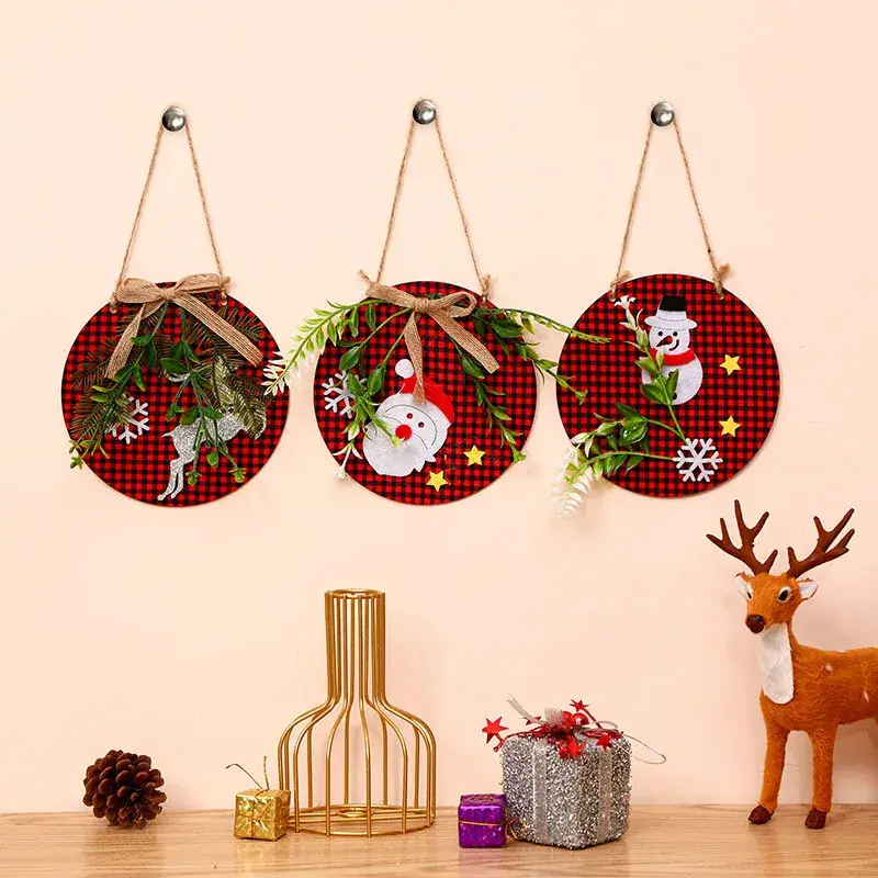 Wooden Crossbody Christmas Wreath with Santa Design - Image 8