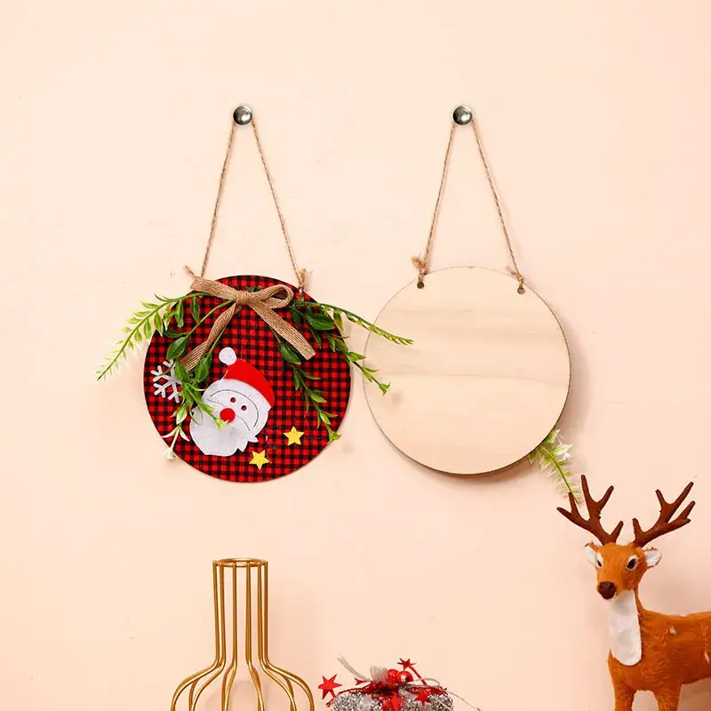 Wooden Crossbody Christmas Wreath with Santa Design - Image 10