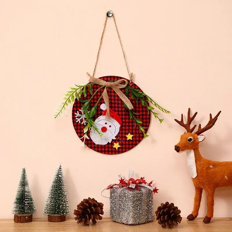 Wooden Crossbody Christmas Wreath with Santa Design - Image 4