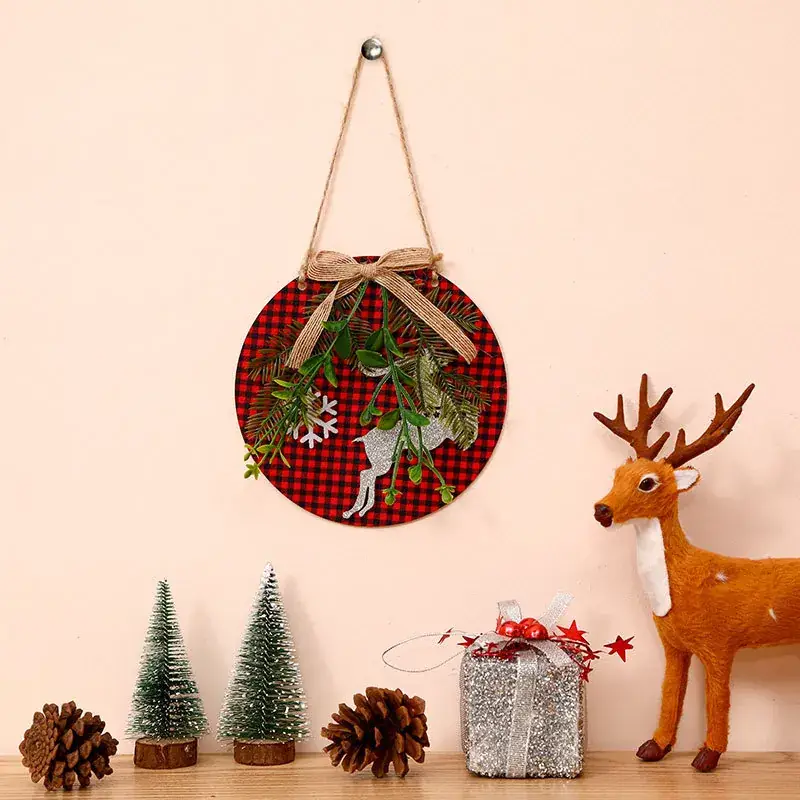 Wooden Crossbody Christmas Wreath with Santa Design - Image 6