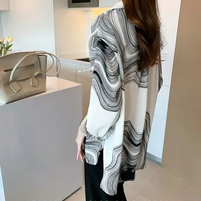 Women's Striped Loose Fit Shirts for Autumn 2025