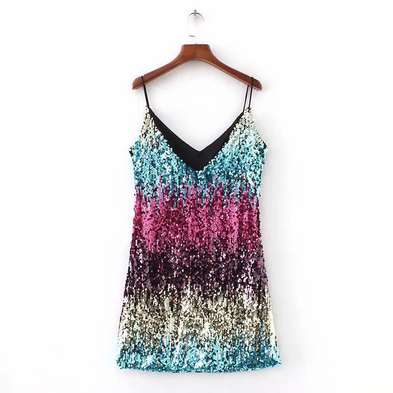 Black Sequin Slim Fit Dress for Women — feature 11