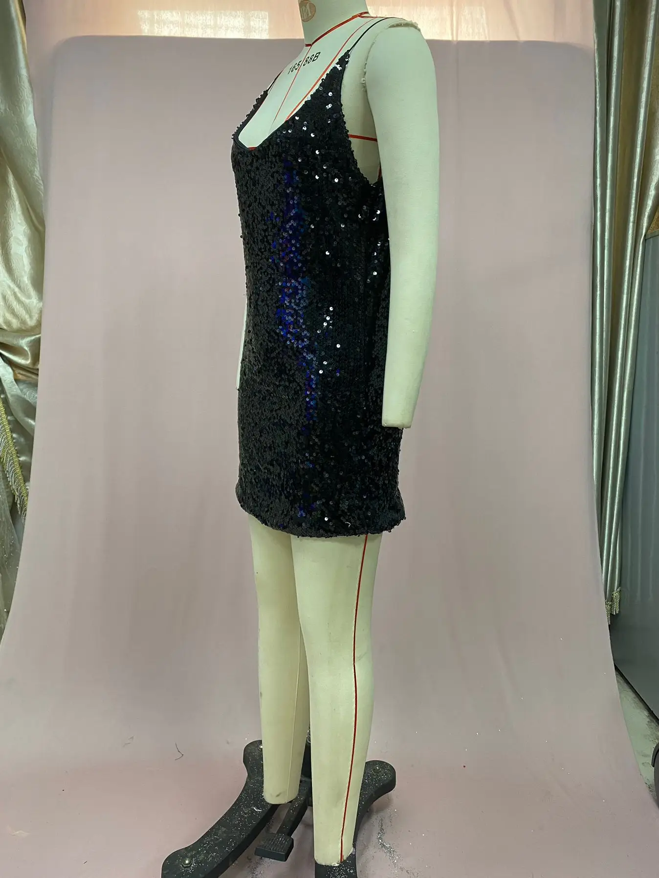 Black Sequin Slim Fit Dress for Women — feature 23