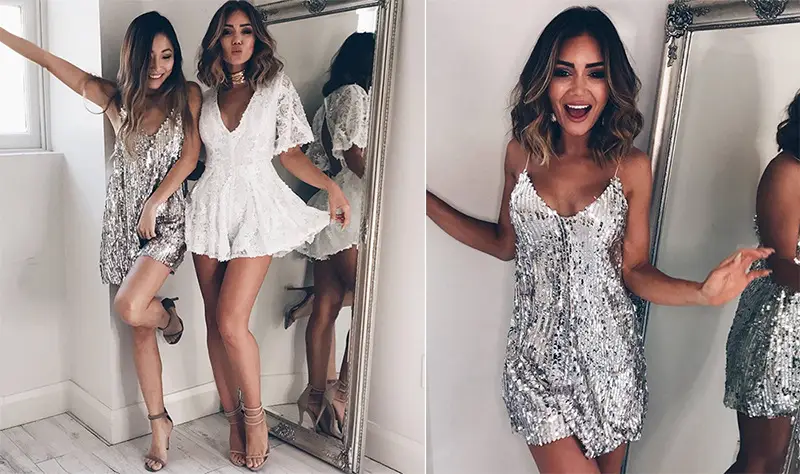 Black Sequin Slim Fit Dress for Women — feature 7