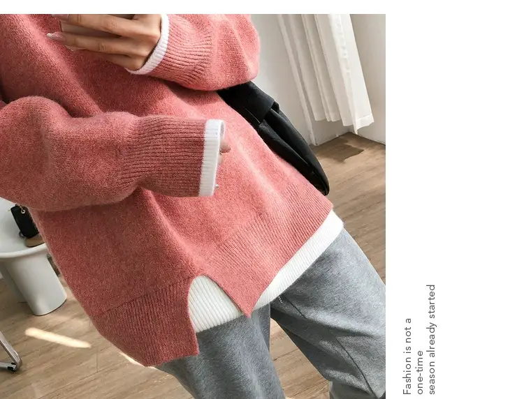 Women Knitted Sweater Grey Loose 2024 Winter Wear — feature 10
