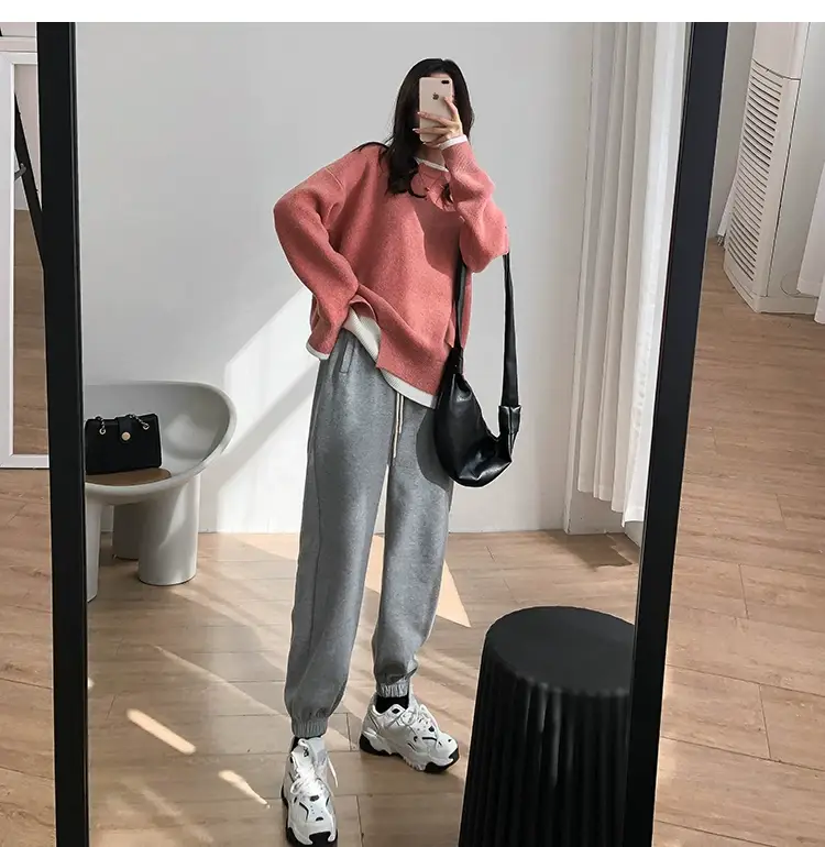 Women Knitted Sweater Grey Loose 2024 Winter Wear — feature 16