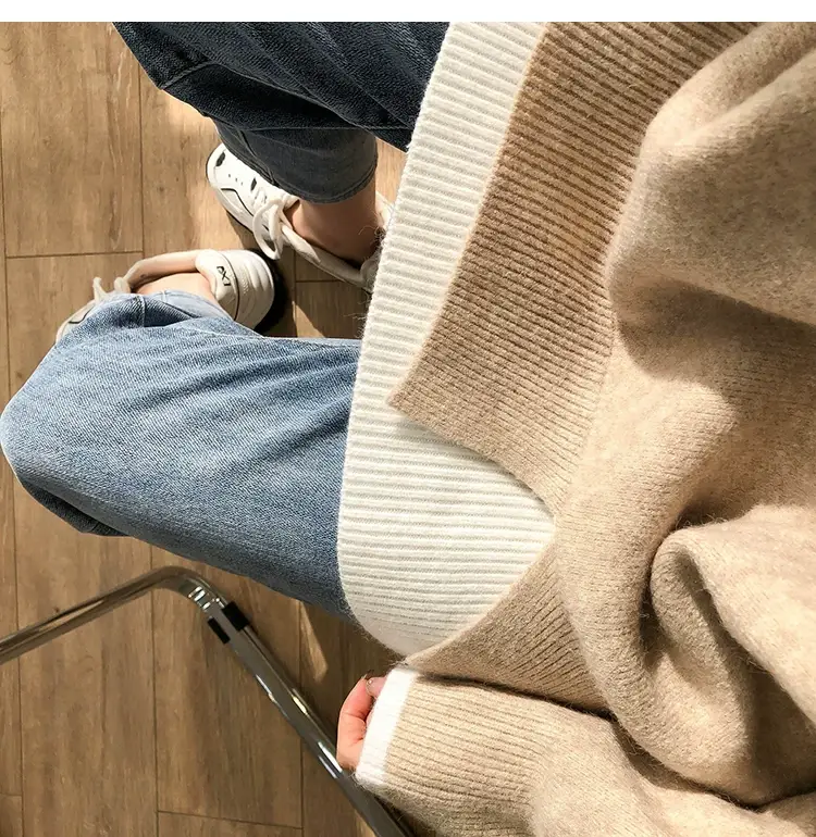 Women Knitted Sweater Grey Loose 2024 Winter Wear — feature 35
