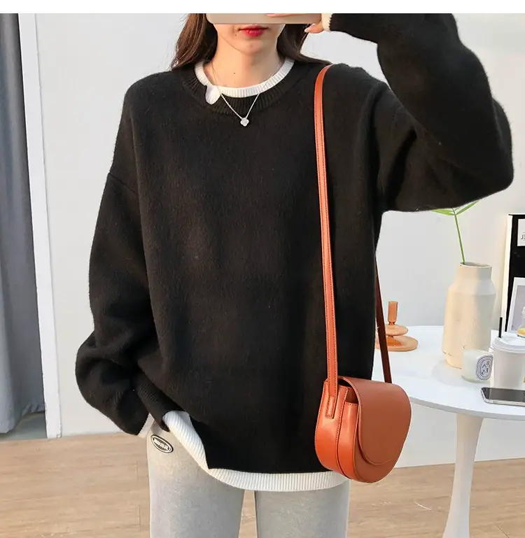 Women Knitted Sweater Grey Loose 2024 Winter Wear — feature 61