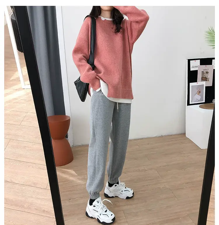 Women Knitted Sweater Grey Loose 2024 Winter Wear — feature 8