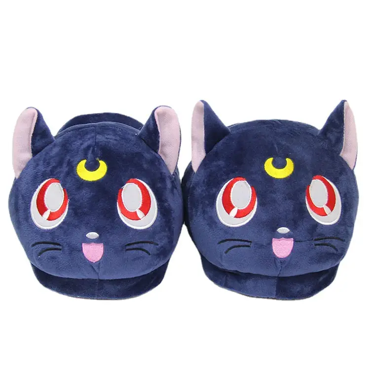 Sailor Moon Luna Cat Moon Bunny Plush Slippers for Girls Winter Purple Cat Cotton Slippers Home Warm Slippers - Image 7