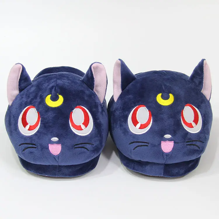 Sailor Moon Luna Cat Moon Bunny Plush Slippers for Girls Winter Purple Cat Cotton Slippers Home Warm Slippers — feature 11