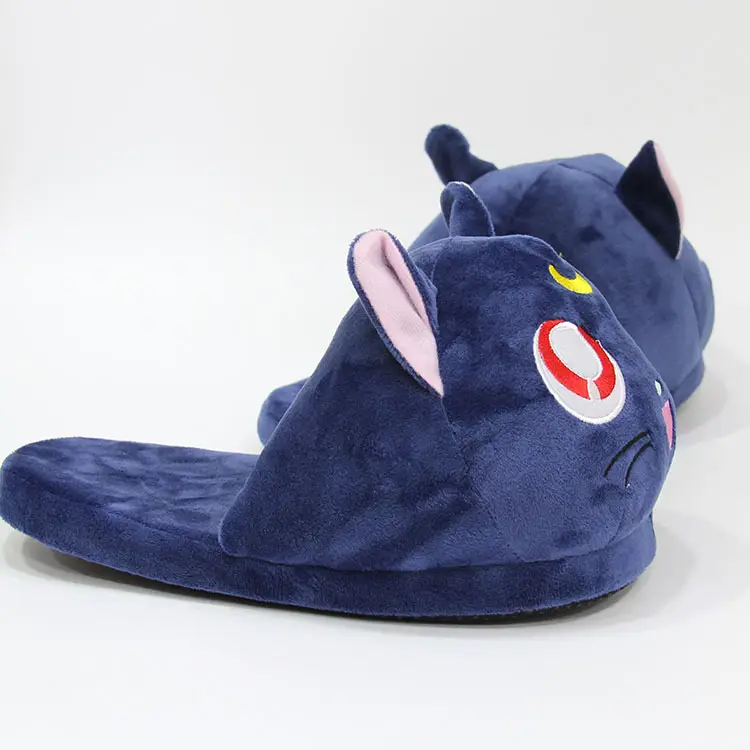 Sailor Moon Luna Cat Moon Bunny Plush Slippers for Girls Winter Purple Cat Cotton Slippers Home Warm Slippers — feature 13