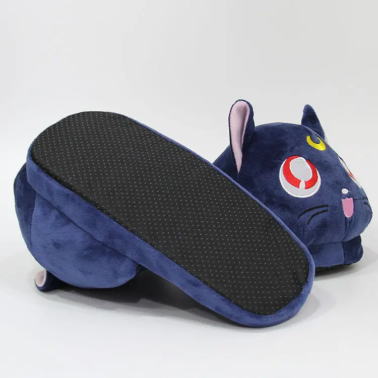 Sailor Moon Luna Cat Moon Bunny Plush Slippers for Girls Winter Purple Cat Cotton Slippers Home Warm Slippers — feature 16