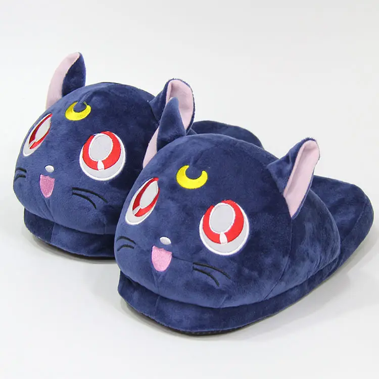 Sailor Moon Luna Cat Moon Bunny Plush Slippers for Girls Winter Purple Cat Cotton Slippers Home Warm Slippers — feature 18