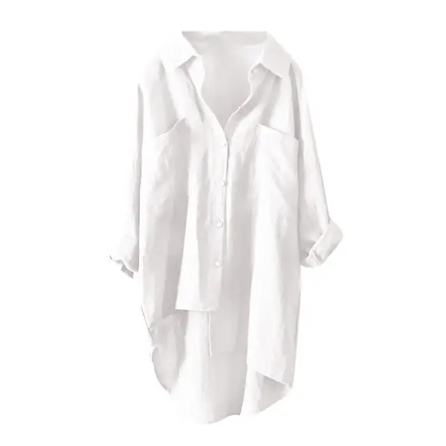 White Long Sleeve Button Shirt for Women - Image 9