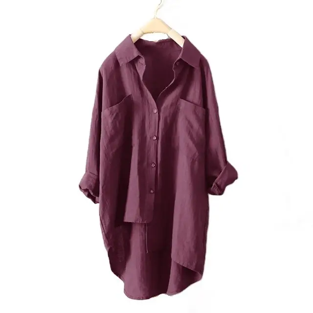 White Long Sleeve Button Shirt for Women - Image 2