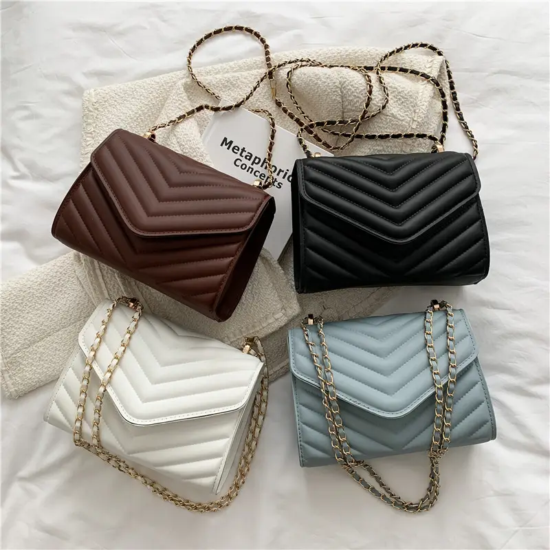 Women's Brown Chain Shoulder Messenger Bag 2021