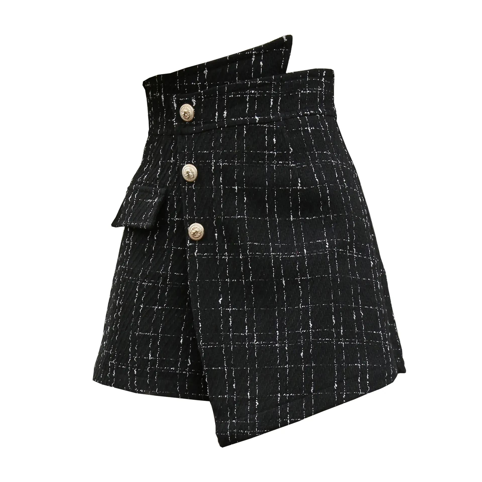Korean Style Plaid High Waist Shorts 3016 - Image 7