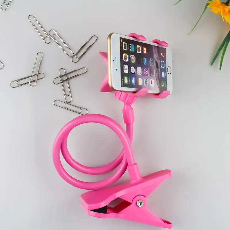 Pink Universal Mobile Phone Clip Stand for Desk or Bed - Image 8
