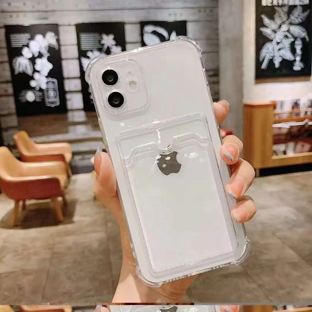 iPhone13 11 Transparent TPU Card Cover Drop Resistant