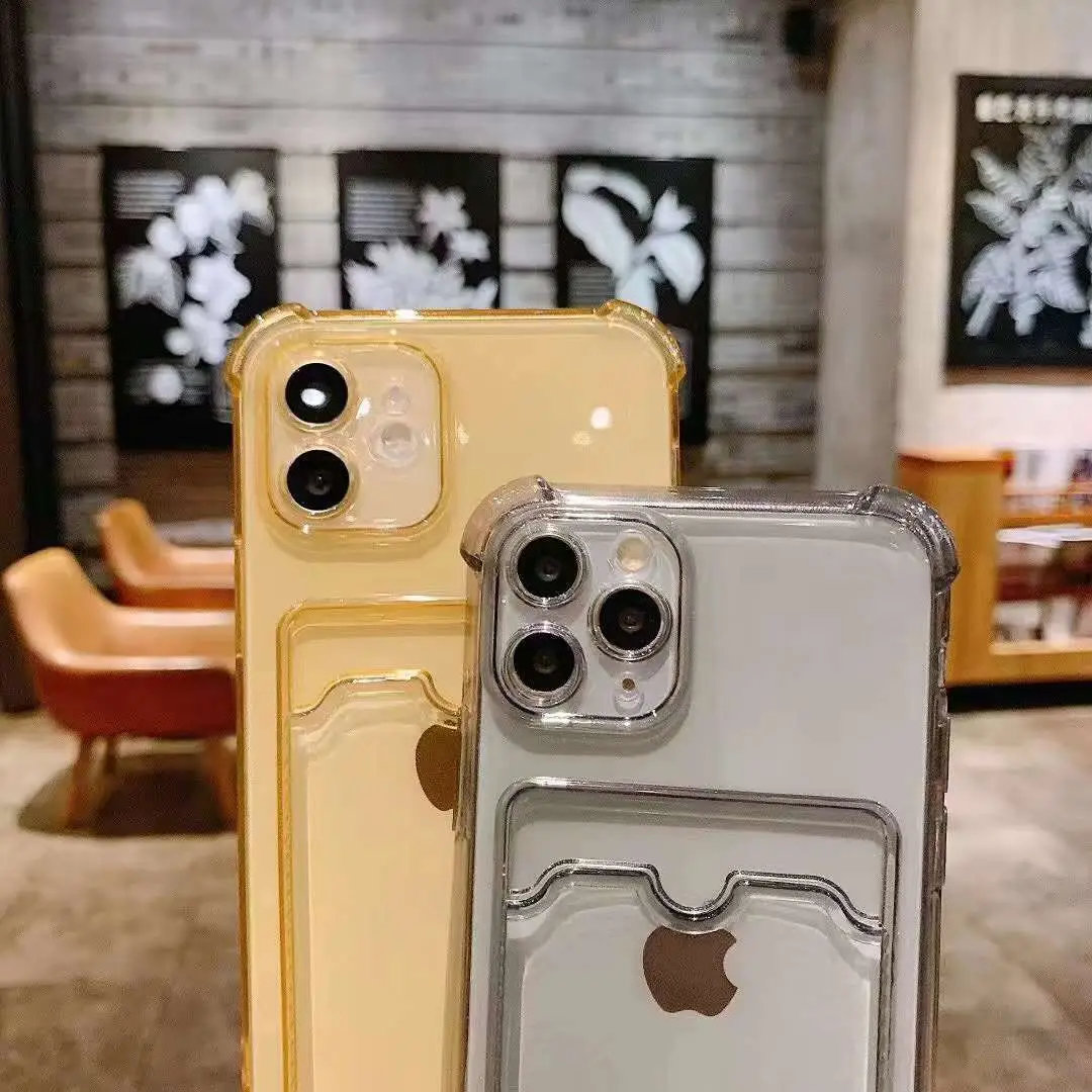 iPhone13 11 Transparent TPU Card Cover Drop Resistant