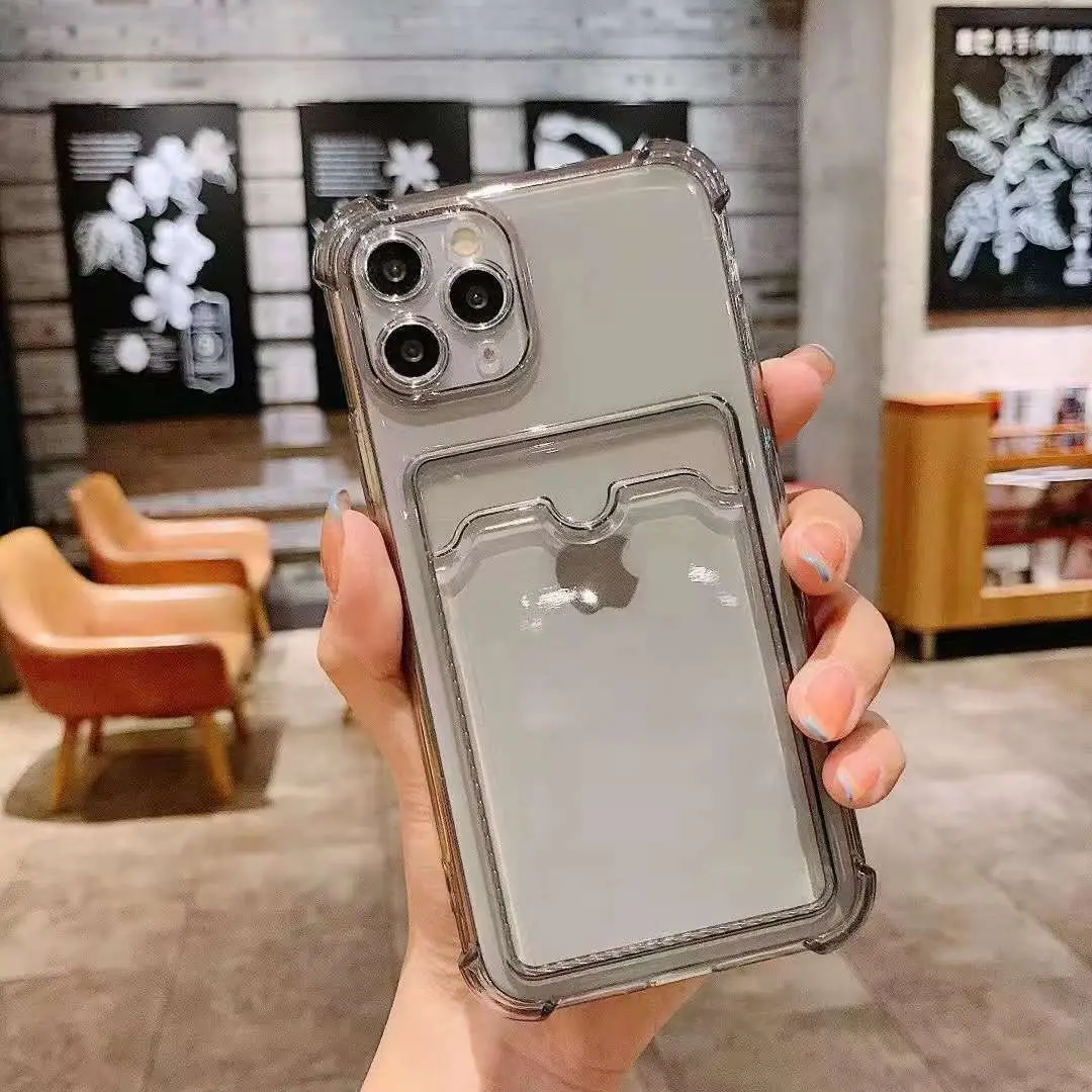 iPhone13 11 Transparent TPU Card Cover Drop Resistant