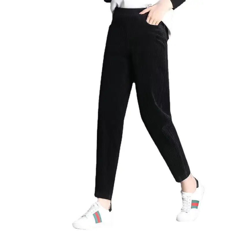 Fleece Lined Warm Brown Harem Pants for Women - Image 6