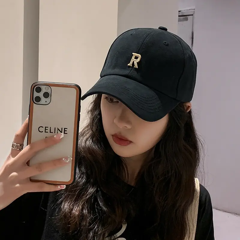 Women's Beige R Cap Baseball Summer Hat
