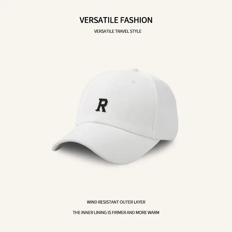 Women's Beige R Cap Baseball Summer Hat