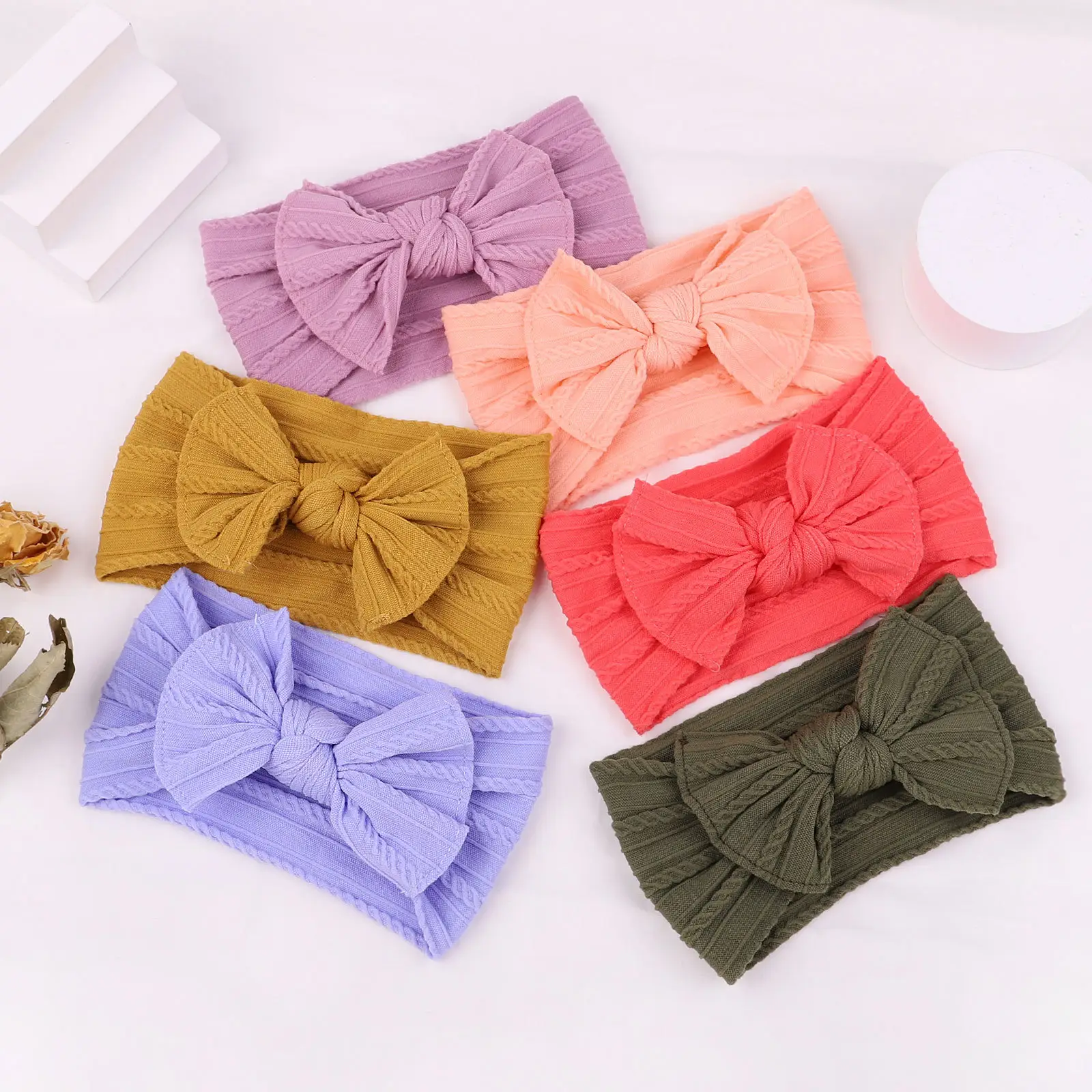Gray Bow Headband for Girls with Wide Brim Design