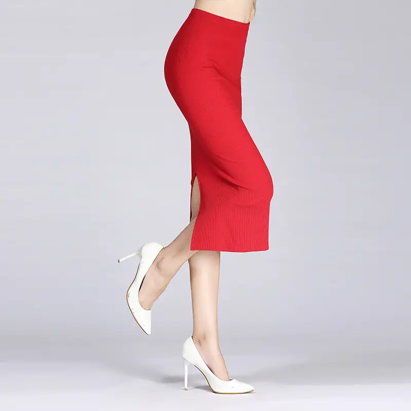 2025 Plus-Size Red Short Skirts Half-Length Elegant Commuter Style - Image 8