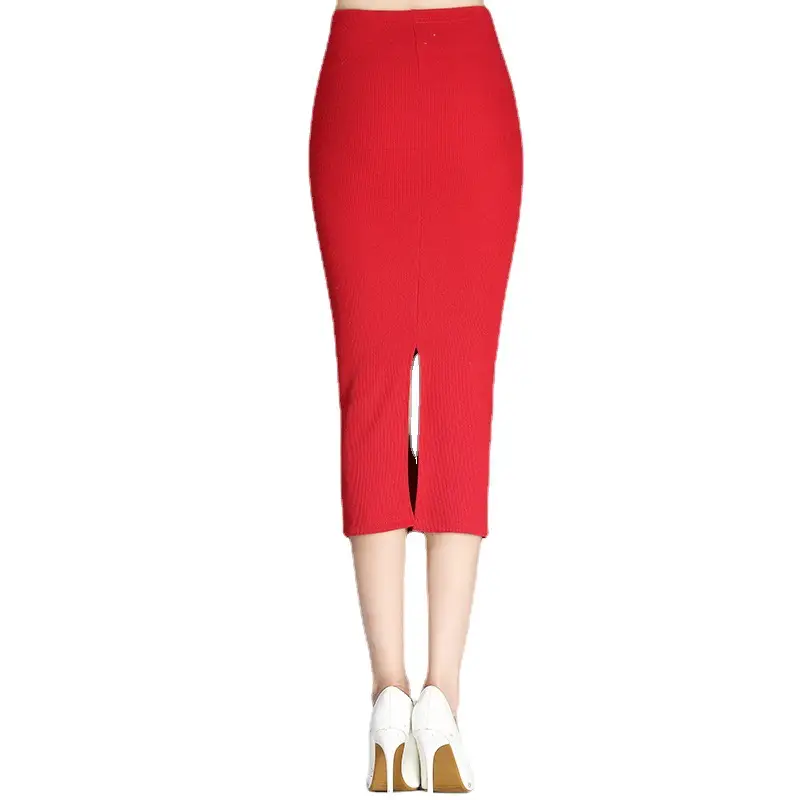 2025 Plus-Size Red Short Skirts Half-Length Elegant Commuter Style - Image 9
