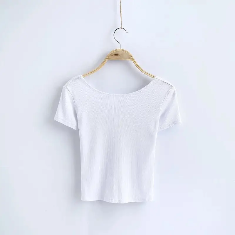 Women Backless T-Shirt Set Multi Color - Image 2