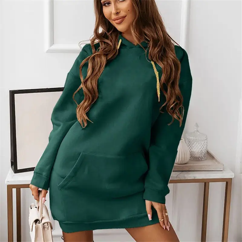 2024 Women's Solid Color Hoodie Sweatshirt Set - Image 2