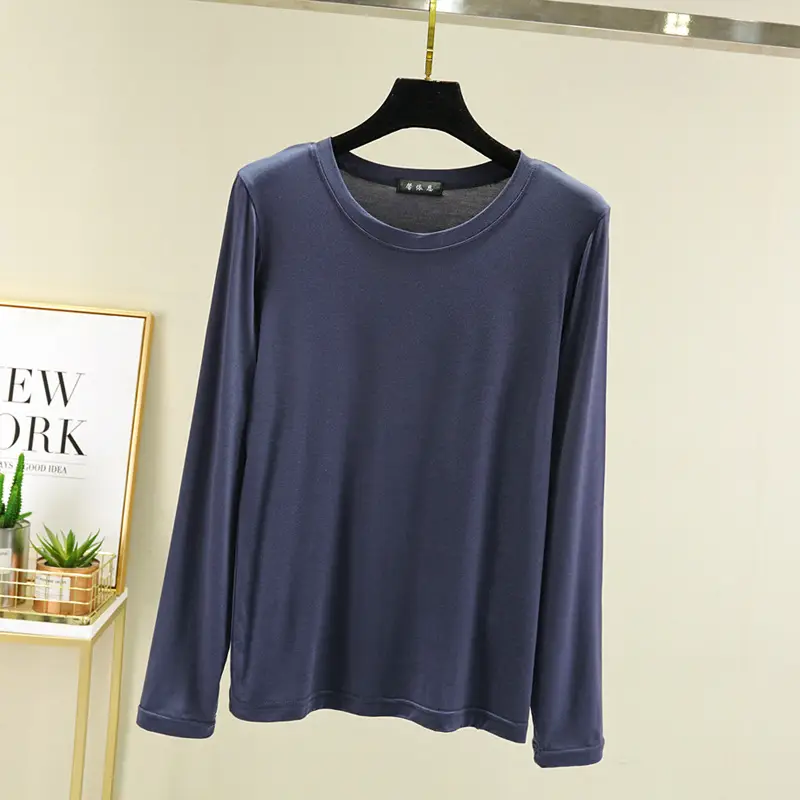 Women Long Sleeve T-Shirt Pink Slim Fit - Image 10