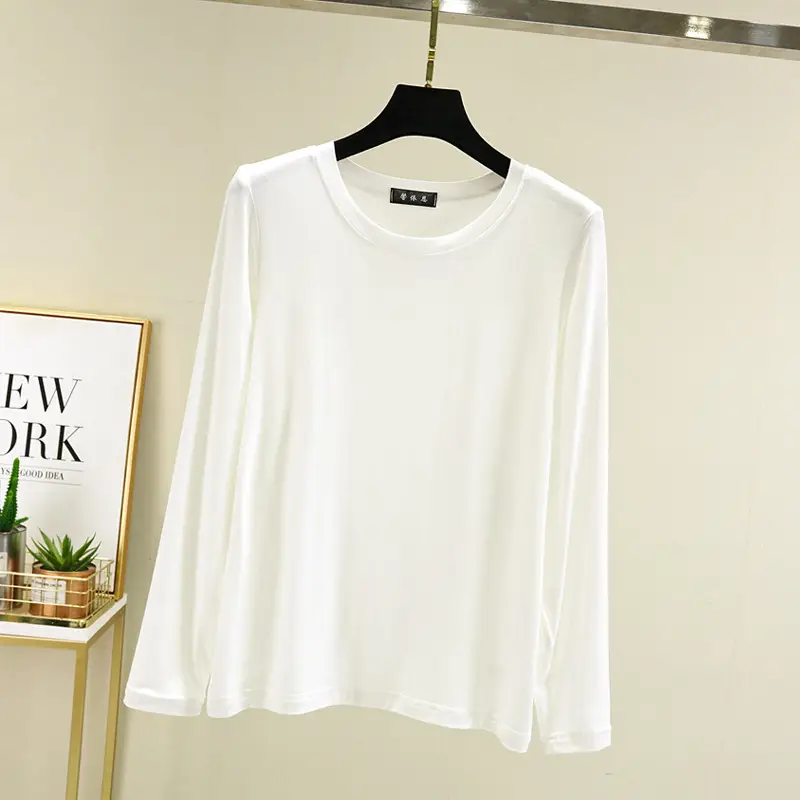 Women Long Sleeve T-Shirt Pink Slim Fit - Image 4