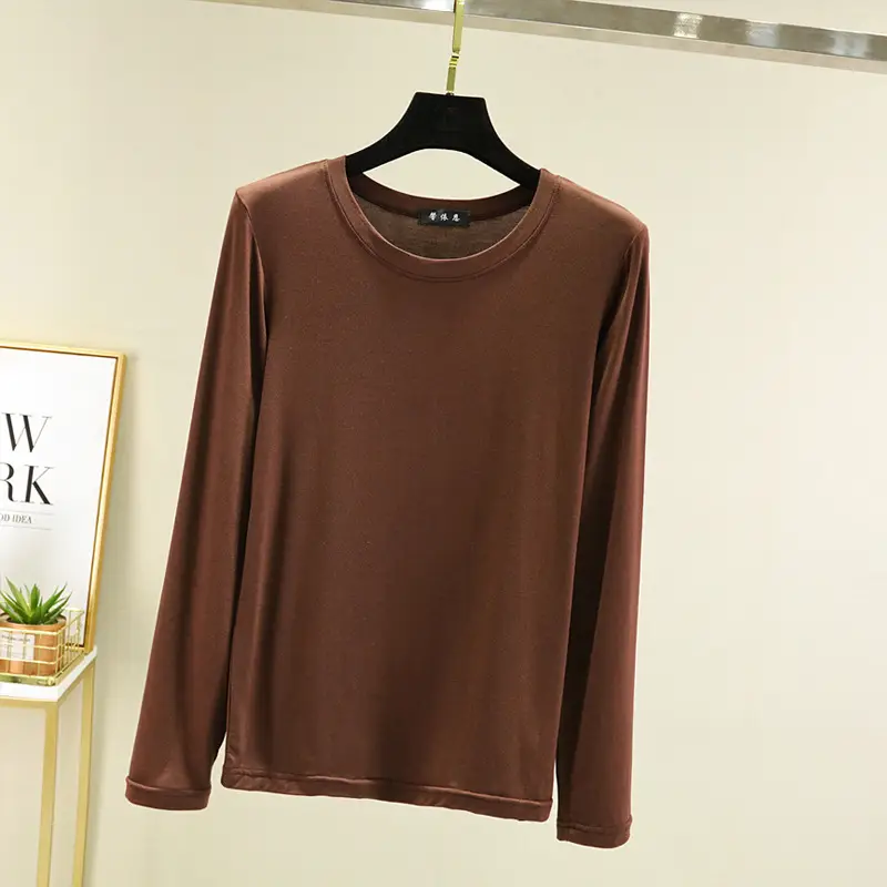 Women Long Sleeve T-Shirt Pink Slim Fit - Image 5