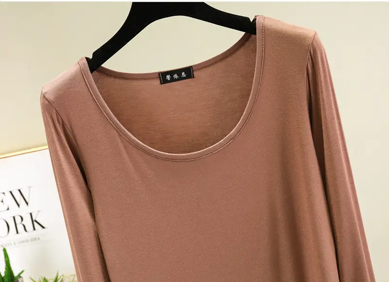 Women's Long Sleeve Light Blue Modal Shirt Large — feature 22