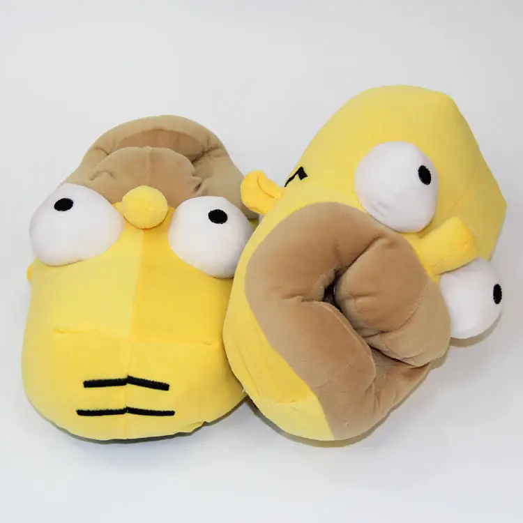 Cross-border Cartoon Simpson Plush Cotton Slippers Animation Slippers Couple Home Cotton Shoes Warm Moon Shoes