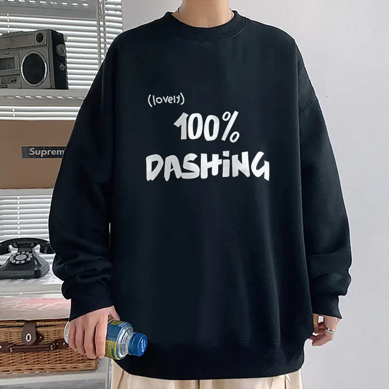Men Blue Graphic Sweatshirt Large Winter Loose Fit - Image 10