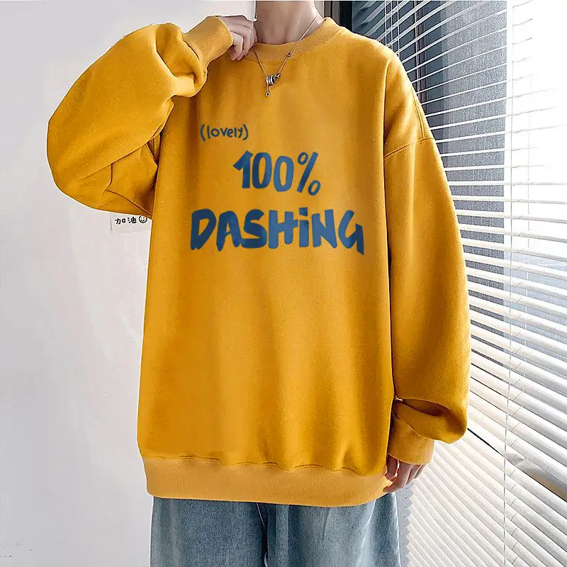 Men Blue Graphic Sweatshirt Large Winter Loose Fit - Image 11